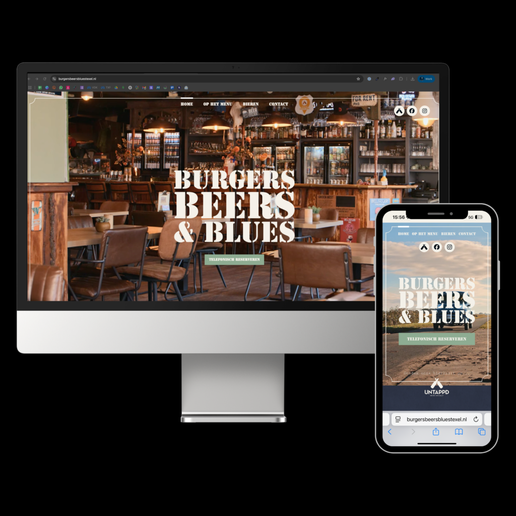 Alsof je nu aan tafel zit: zo ziet de nieuwe website van Burgers Beers & Blues eruit